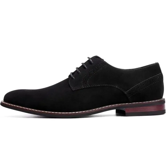 Mofri Men's Casual Suede Dress Shoes, Oxford Shoes Cap toe Size 7 Black NEW