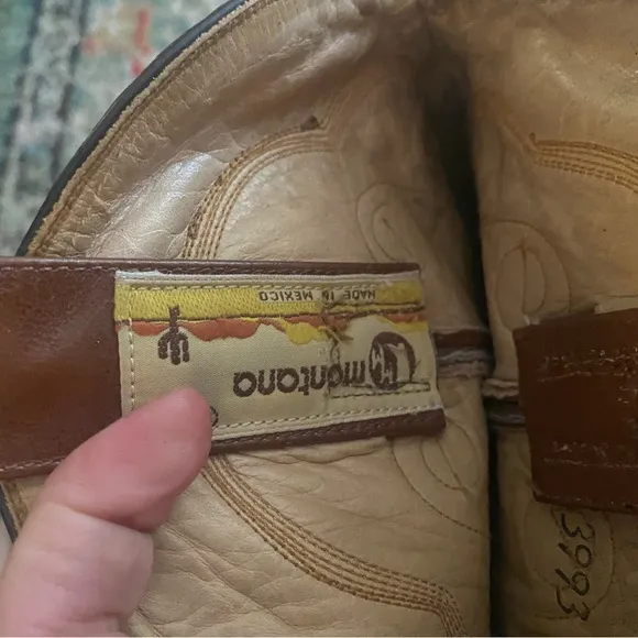 Montana Brown Leather Cowboy Boots M7420