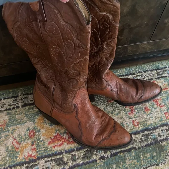 Montana Brown Leather Cowboy Boots M7420