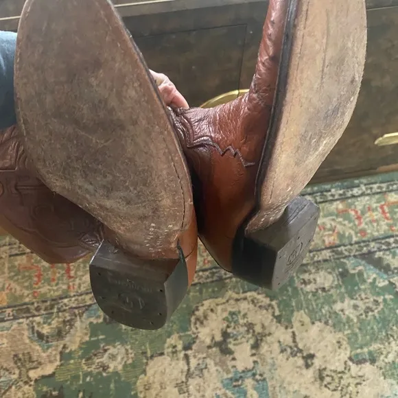 Montana Brown Leather Cowboy Boots M7420