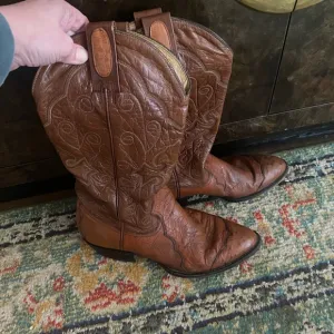 Montana Brown Leather Cowboy Boots M7420