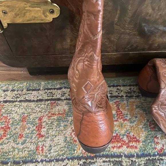 Montana Brown Leather Cowboy Boots M7420