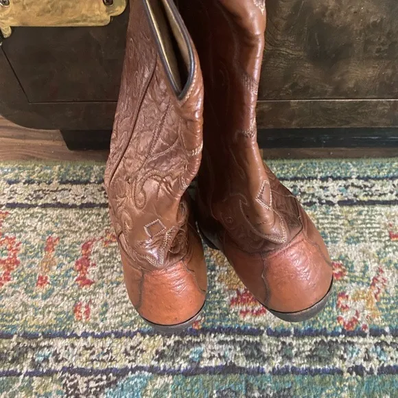 Montana Brown Leather Cowboy Boots M7420