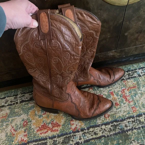 Montana Brown Leather Cowboy Boots M7420