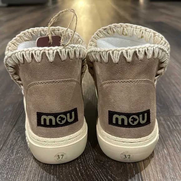 MOU Crochet Ankle Boots Size 37