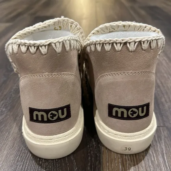 MOU Crochet Ankle Boots Size 39