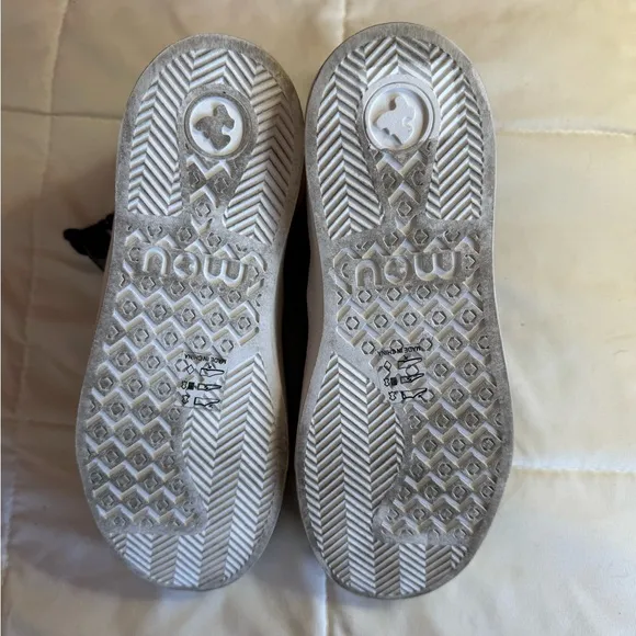 Mou Eskimo Sneaker Boots, Metallic Silver Black, Size 6.5 EU 37