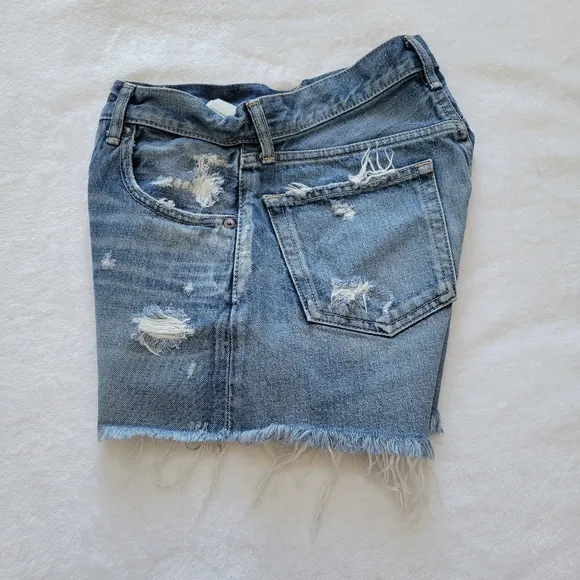 Moussy Vintage Denim Jean‎ Shorts Distressed Button Fly