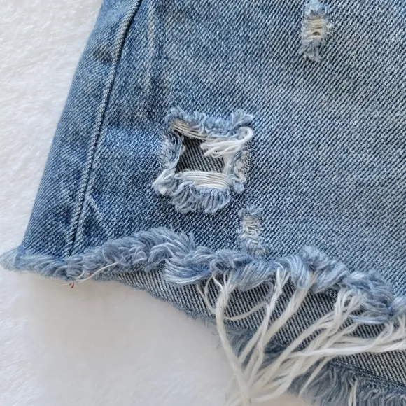 Moussy Vintage Denim Jean‎ Shorts Distressed Button Fly