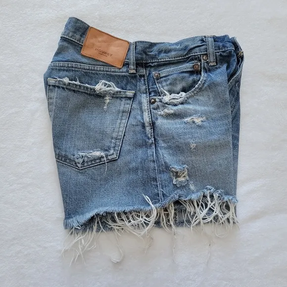 Moussy Vintage Denim Jean‎ Shorts Distressed Button Fly