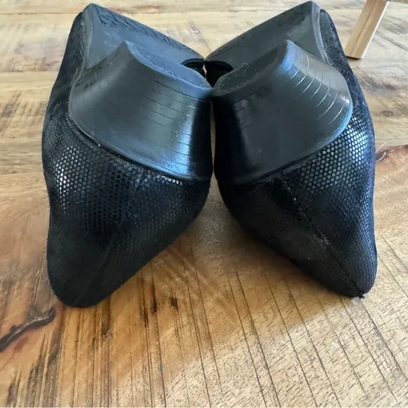 Munro Womens Comfort Pebble Leather Black Ballet Flats Size 10.5