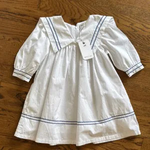 My Theresa Mariner Sailor White and Blue Kids Dress sz 8