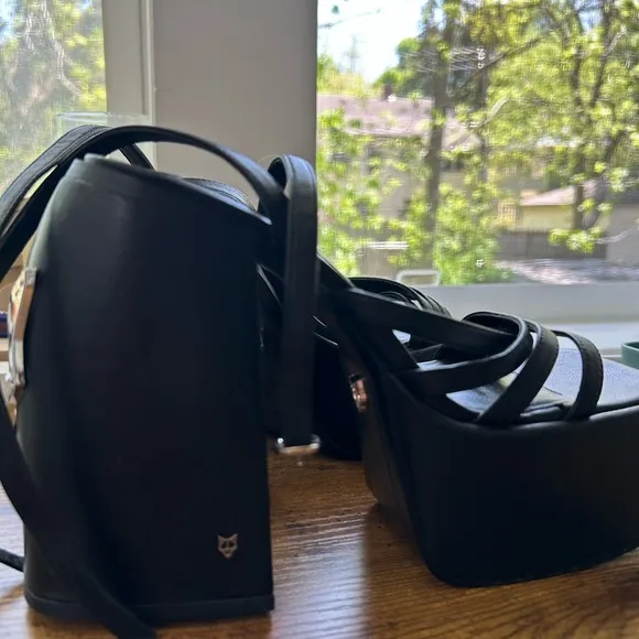 Naked Wolfe Black Platform Shoes with Chunky Sole