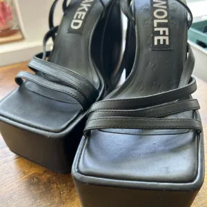 Naked Wolfe Black Platform Shoes with Chunky Sole