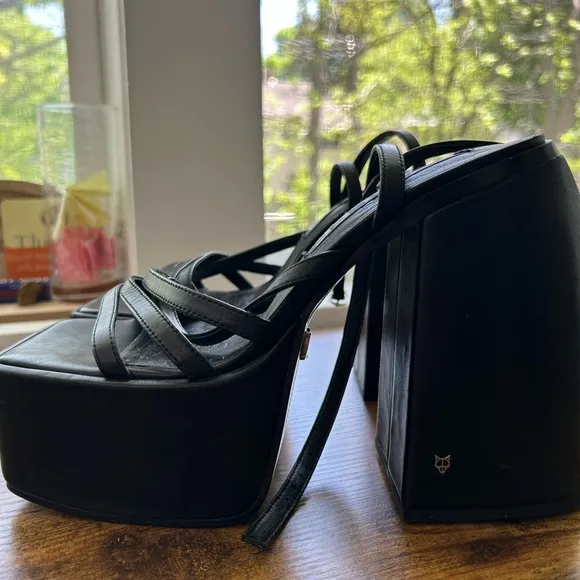 Naked Wolfe Black Platform Shoes with Chunky Sole