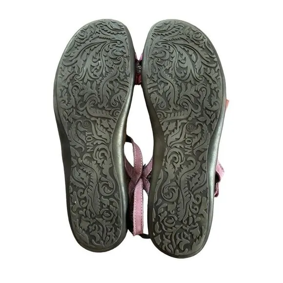 NAOT Judith Sandals Pink Leather Uppers Size 41 / 10 Strappy Boho Cork