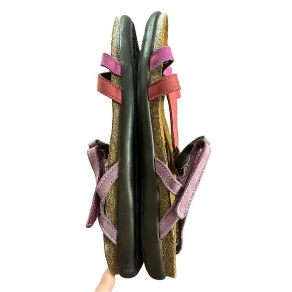 NAOT Judith Sandals Pink Leather Uppers Size 41 / 10 Strappy Boho Cork