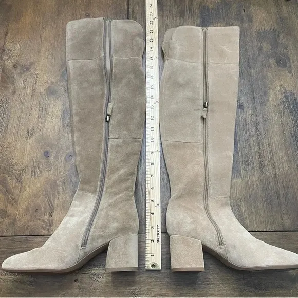 Never worn Franco Sarto tan suede knee high boots. Size 6.