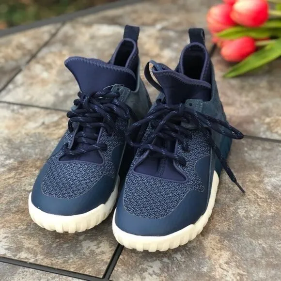 NEW Adidas Blue Tubular X Primeknit PK Trainers  Sneakers S74926 M7/W8.5