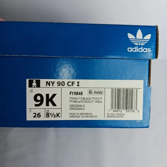 New Adidas NY 90 CF Toddler Shoes White Size 9k, 10k