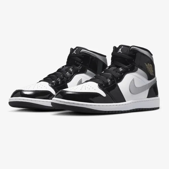 NEW! Air Jordan 1 Mid SE black/metallic silver-white size 10.5