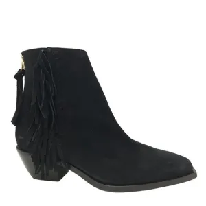 NEW ALLSAINTS Layla Ankle Boots Womens 9 Fringe Cowgirl Suede Country Western