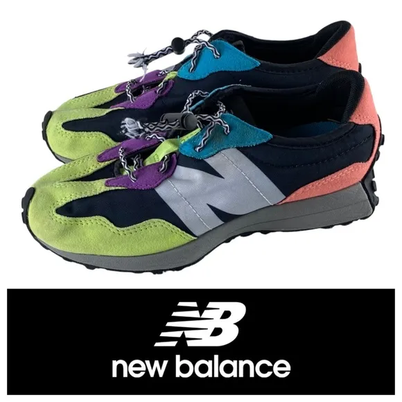 New Balance 327 Kids Girls Sz 2 Sneakers Shoes Paradise Multi Color Retro