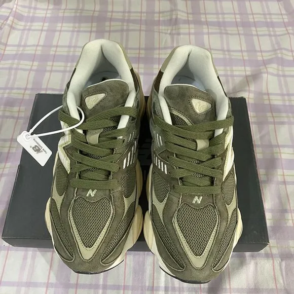 New Balance Army Green Retro Running Shoes