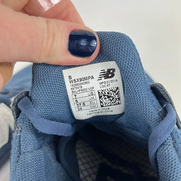 New Balance x 90 women’s size 7 minimalist blue white athletic shoes sneakers