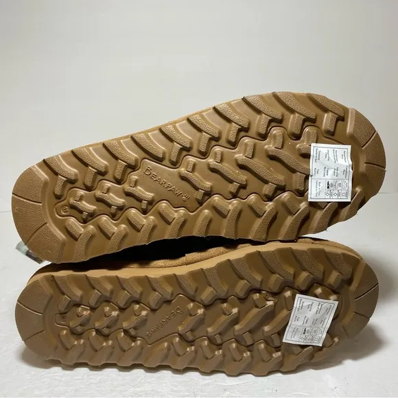 New BearPaw Women’s Phylly Hickory II Tan Suede Lace-Up Boots Size 11