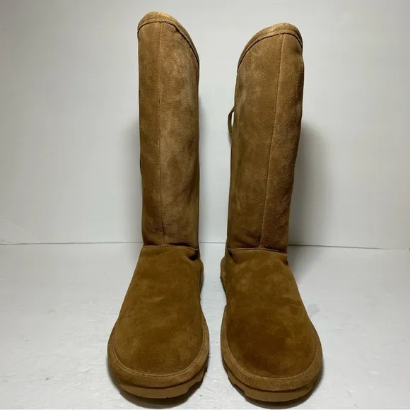 New BearPaw Women’s Phylly Hickory II Tan Suede Lace-Up Boots Size 11