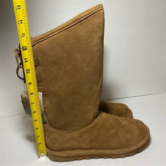 New BearPaw Women’s Phylly Hickory II Tan Suede Lace-Up Boots Size 11
