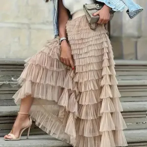 NEW! BOHO Tulle LAYERED MAXI SKIRT SZ M