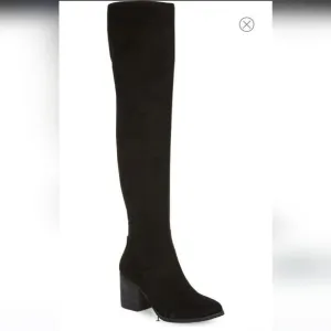New BP Luke Over The Knee Boot Western cowgirl suede black tall heels boots