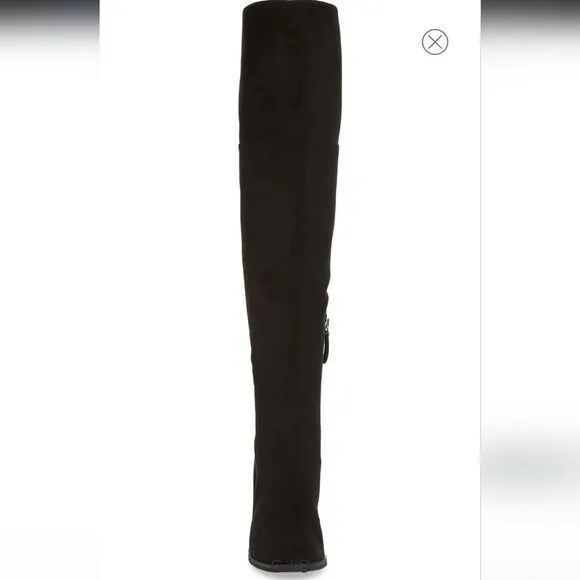 New BP Luke Over The Knee Boot Western cowgirl suede black tall heels boots