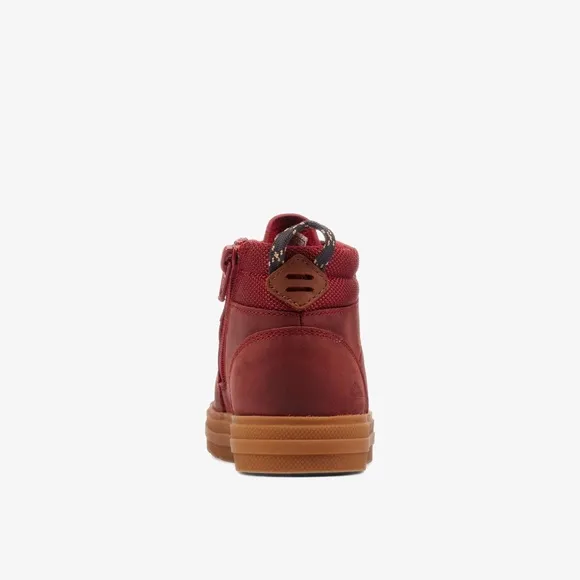NEW Clarks Nova Hike Kid Boots in Burgundy Leather, Size UK 4.5G US 5W