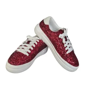 New Corkys Glaring Red Glitter Womens Chunky Sneakers Size 7 Hey Girl