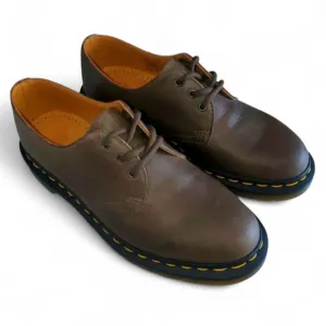 NEW DR. MARTENS 1461 Carrara In Olive Leather Oxford Unisex Women's‎ 7 / Men's 6