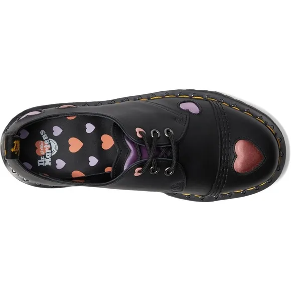 NEW Dr. Martens 1461 Quad Heart Leather Platform Lace-Up Shoes Women’s Sz 9