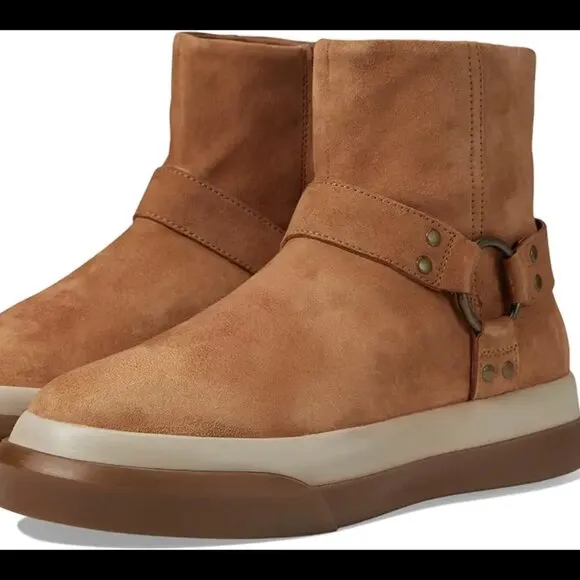 new Free People Bodhi Harness Sneaker Bootie Suede in Tan 5M3
