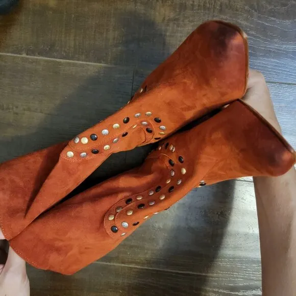 NEW Free People Dakota Boots Womens 9 Suede Slouch Boho Country Western
