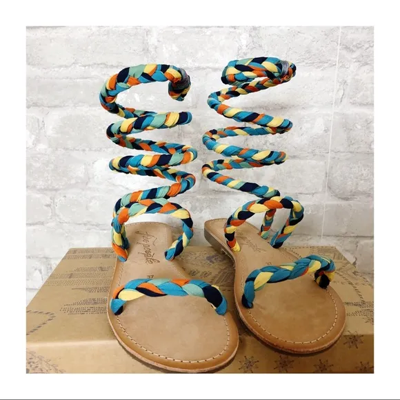 NEW FREE PEOPLE | Havana Gladiator Sandal Multi Braid Size 7