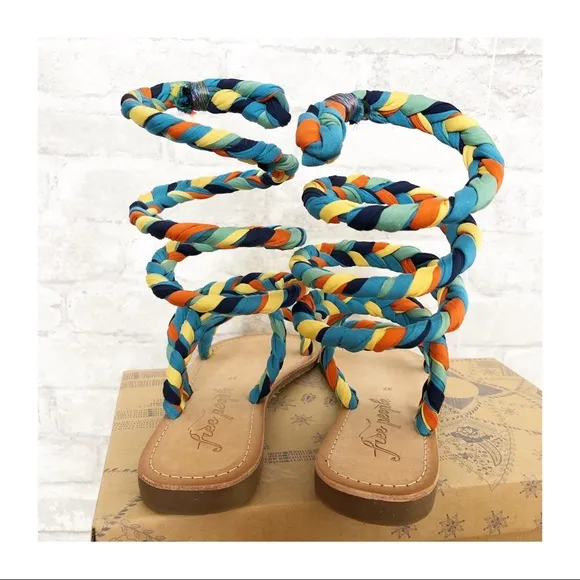 NEW FREE PEOPLE | Havana Gladiator Sandal Multi Braid Size 7