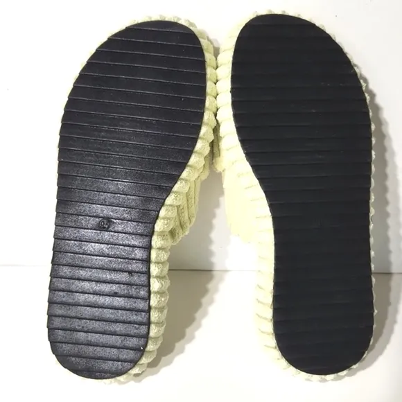 NEW Free People Two Days in Ibiza Key Lime Terry Cloth Platform Sandals Size 9.5