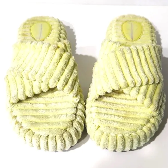 NEW Free People Two Days in Ibiza Key Lime Terry Cloth Platform Sandals Size 9.5