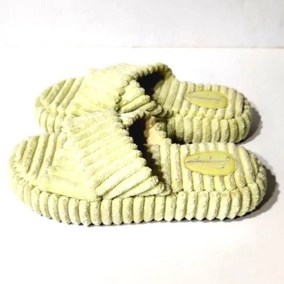 NEW Free People Two Days in Ibiza Key Lime Terry Cloth Platform Sandals Size 9.5
