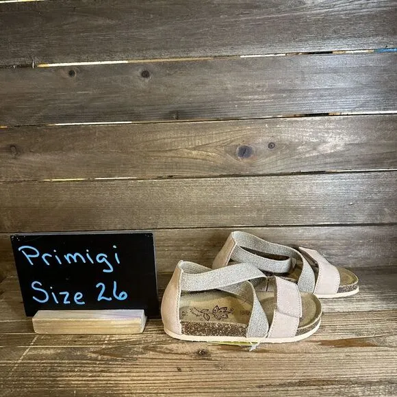 New Girls Primigi Crisscross Boho Italian Brand Leather Sandals Size 9‎ C/EU 26