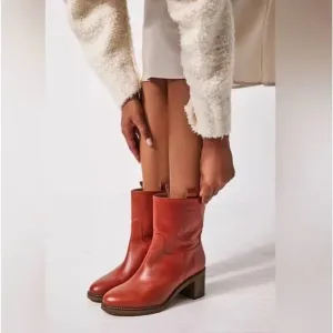 NEW In Box-Free people Tabby Ankle Bootie Tuscan Tan Cognac Sz:37.5 (7) Ret$198