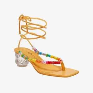 NEW Katy Perry The Cubie Bead Sandals, Honeycomb Yellow Size 7M/ 37 New in Box