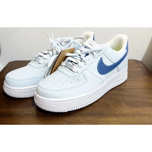 NEW: Nike - Women's Air Force 1 '07, Blue Tint &amp; Polar White, Low-top Sneakers